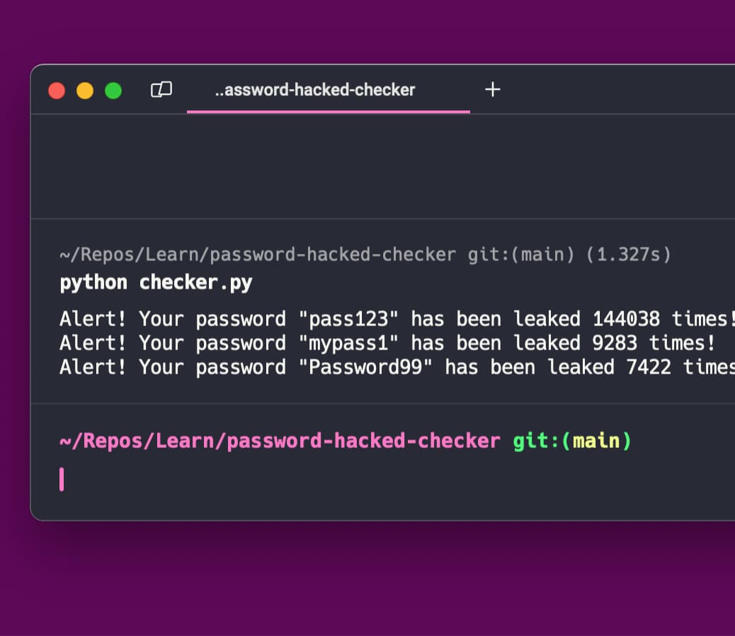 Password Hacked Checker Project Image